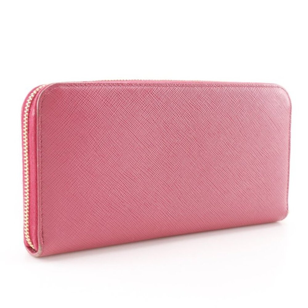 Prada Ribbon 1 Ml506 Saffiano Peonia Pink Long Wallet - Picture 3 of 10